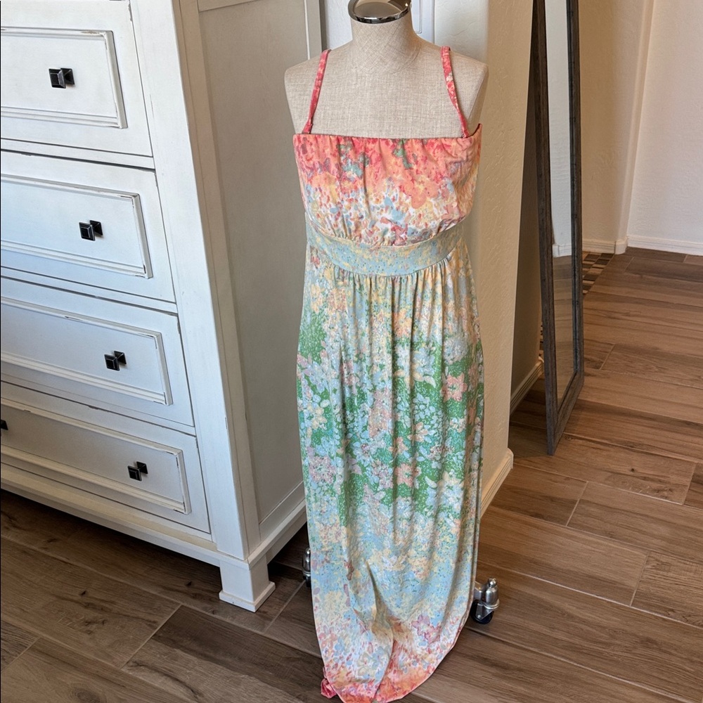 Soma M impressionist print maxi dress nightgown